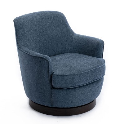 NicBex Polyester Swivel Accent Chair,Upholstered Swivel Living Room Chairs with High Backrest and Wood Base,Accent Chairs for Living Room