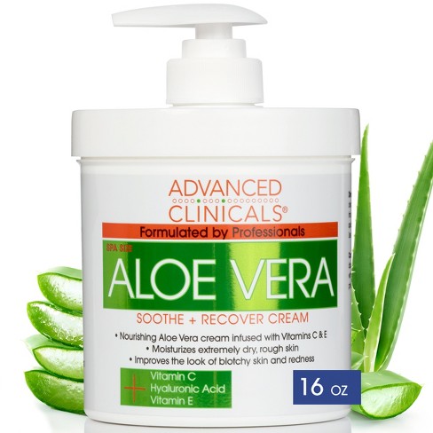 Advanced Clinicals Aloe Vera Body Cream for Soothing and Repairing Redness and Damaged Skin, 16 Oz - image 1 of 4