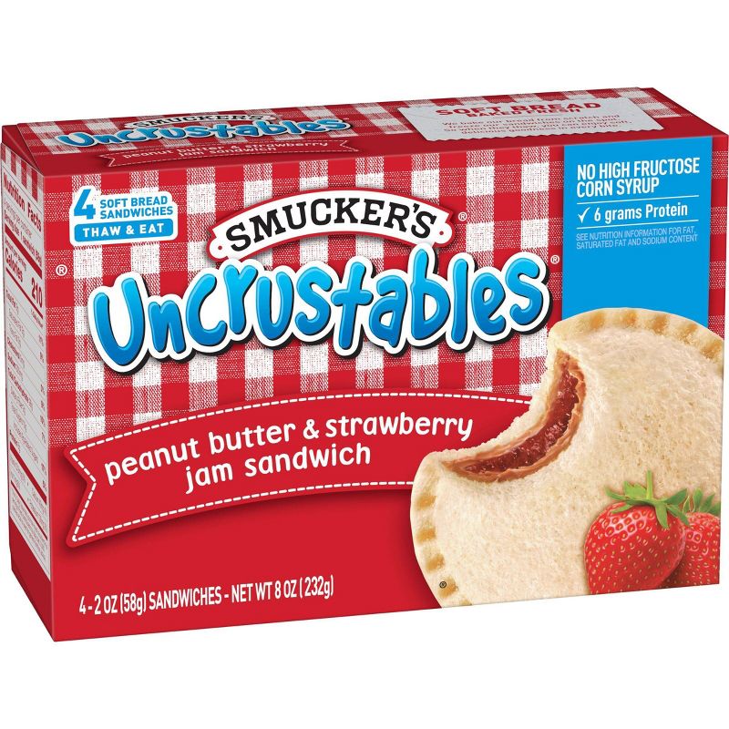 Smucker's Uncrustables Frozen Peanut Butter & Strawberry Jam Sandwich, 6 of 9