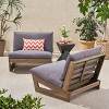 Christopher Knight Home Sherwood Outdoor Acacia Wood Club Chairs with Cushions (Set of 2) - 2 of 4