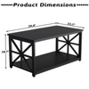 Coffee Table with Storage, Design Farmhouse Coffee Table, Space Saving, Industrial Coffee Table for Living Room - 2 of 4