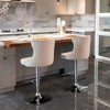 Velvet Barstools Set of 2, Adjustable Seat Height from 22-25 in Swivel Upholstered Bar Stools W/T-Shaped Footrest & Rivet Decoration Barstools - 2 of 4