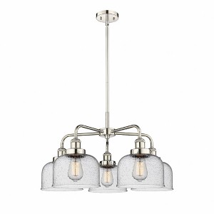 Bell - 5 Light Stem Hung Chandelier In Art Deco Style-14.75 Inches Tall and 26 Inches Wide - 1 of 1