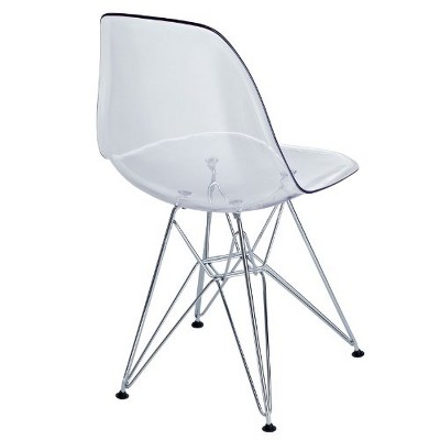 Clear Parisian Molded Plastic 19"x32" Side Chair