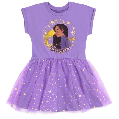 Disney Asha Star Toddler Girls Dress Purple 4t : Target