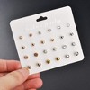 12 Pairs CZ and Pearl Stud Earrings, Gold or Silver Plated Simulated Diamond Gift Set - 3 of 4