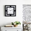 20"x20" Glass Mirrored Wall Clock with Floating Crystals Black - Olivia & May: Silent, Square, Glam Style Decor - image 2 of 4