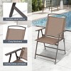 Pellebant 2pc Patio Folding Chairs 2-Pack Dining Chairs Outdoor Portable Sling with Armrest - 3 of 4