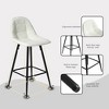 TiramisuBest 2-Piece Swivel Bar Stools, AdjusTable Upholstered with Woven Back & Footrest, Silver Chrome for Kitchen Island - 4 of 4
