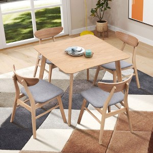 CAVINAS Dining Table Set for 4 Modern Wood Simple Design Square Dining Table Set with 4 Chairs for Kitchen - 1 of 4