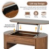 NicBex Natural Oval Lift-Top Coffee Table with Large Hidden Storage & Fluted Sides,Wooden Tea table Center Table for Living Room,Study - 3 of 4