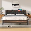 Lusimo Bed Frame California King Upholstered Platform Bed with Storage Headboard and Charging Station - 2 of 4