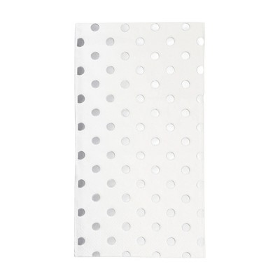 Smarty Had A Party White w/ Silver Dots Paper Dinner Napkins - 600 pcs