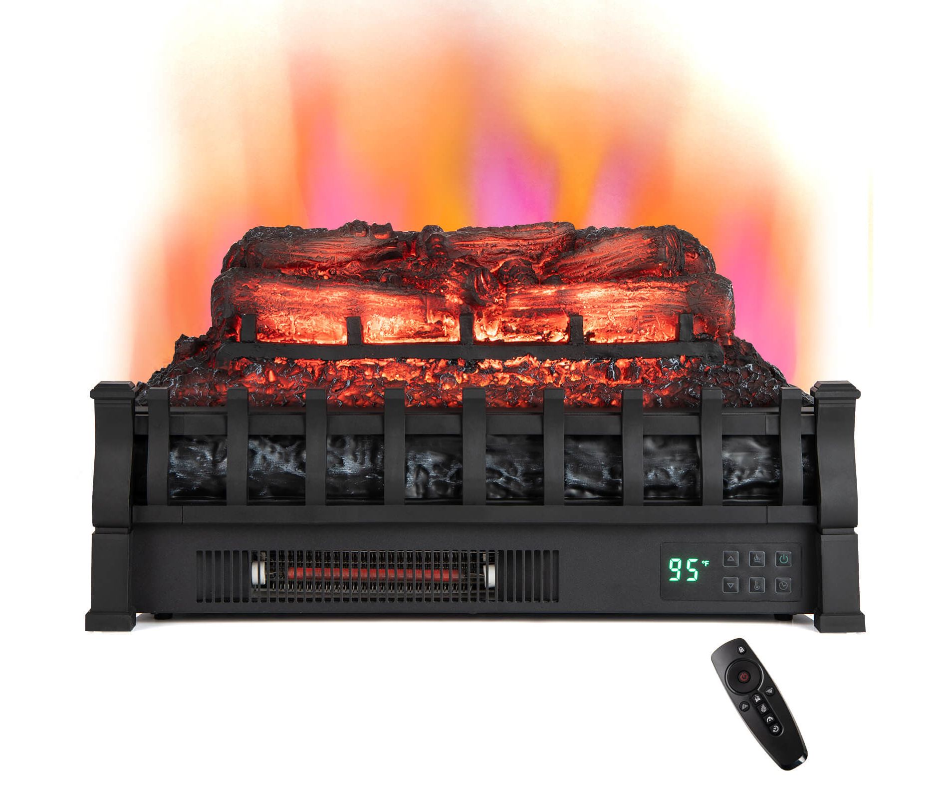 Costway 23 Inch Electric Fireplace Heater Fireplace Logs Inserts Infrared Quartz Heater