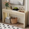 Okak Stylish Wooden Console Table with 3 Fluted Drawers,Modern Narrow Entryway Table,Behind Couch Froyer Table for Hallway,Living Room - 2 of 4