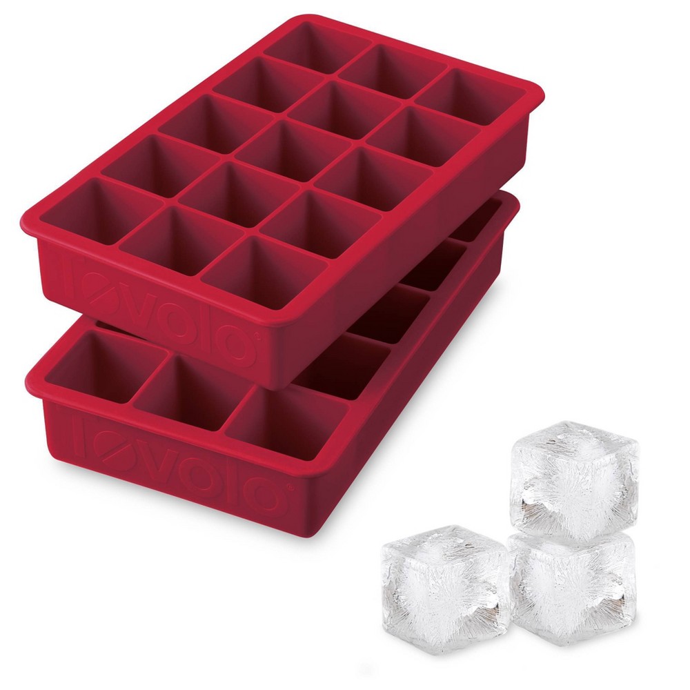 Tovolo Set of 2 Perfect Ice Cube Trays Cayenne