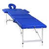 Blue Foldable Massage Table 3 Zones with Aluminum Frame - 3 of 4