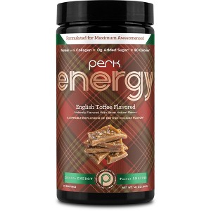 Perk Energy Original Drink Mix, English Toffee Holiday Edition – 20 Servings, 100mg Caffeine, Collagen Protein, 0g Added Sugar, 80 Calories - 1 of 4