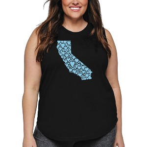 LA Pop Art Women's Word Art Tank Top - California Hearts - 1 of 4