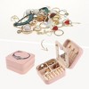 Unique Bargains Portable Mini PU Leather Storage Display Holder Jewelry Box with Mirror for Women - 2 of 4