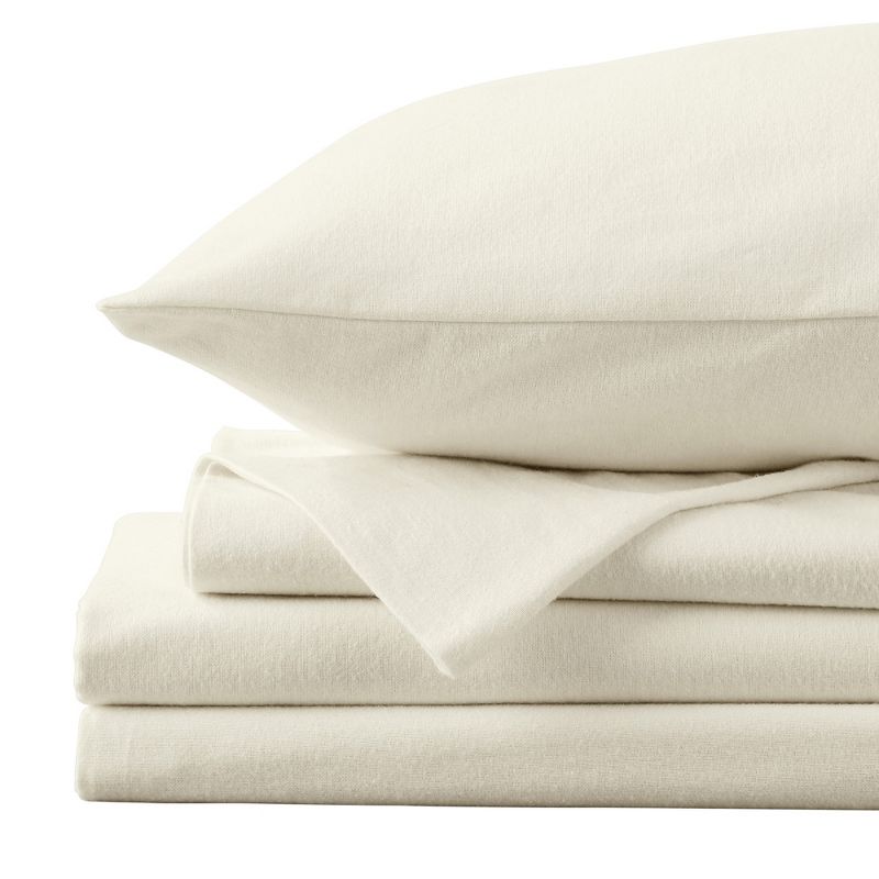 Market & Place Turkish Cotton Flannel Solid Sheet Set, 1 of 7