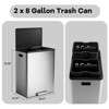 Kitchen Dual Trash Can , 16 Gallon Stainless Steel Trash Can, 60 Liter, Removable Inner Bin , Suitable for Home, Office, Business - 2 of 4