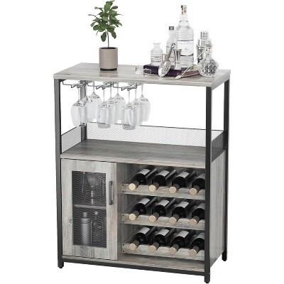 Wine Bar Cabinet with Detachable Wine Rack and Storage, Coffee Bar with Glass Holder, Small Sideboard
