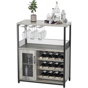 Wine Bar Cabinet with Detachable Wine Rack and Storage, Coffee Bar with Glass Holder, Small Sideboard - 1 of 4