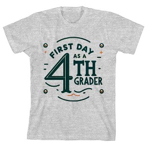 First Day As A 4th Grader on Athletic Heather Short Sleeve Youth T-Shirt - 1 of 2