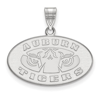 Black Bow Jewelry 10k White Gold Auburn Tigers NCAA Medium Pendant