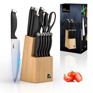 Knife Set, 14-Piece Kitchen Knife Set, High Carbon Stainless Steel Knives for Kitchen with Durable Knife Block - 1 of 4