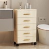 5 layers Plastic Multifunctional Drawer Storage Cabinet Bedside Table Living Room Snack Children'S Toys Books Clothes Storage Cabinet Cream Color - 3 of 4