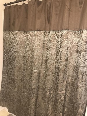 Paisley Jacquard Polyester Shower Curtain Burgundy - Madison Park : Target