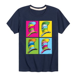 Boys' - Dr. Seuss - Cat In The Hat Color Block Hats Short Sleeve Graphic T-Shirt - 1 of 4