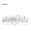 Outdoor Sectional Sofa Set, 8 Pcs Half Moon Sofa With Tempered Glass Coffee Tables, Sofa with Aluminum Frame and PE Cushions-Coolbibila - 4 of 4