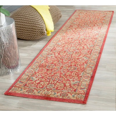 Safavieh Red and Natural Synthetic Runner Rug, 2'2" x 16'