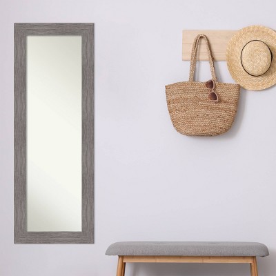 Silver Full Length Bathroom Mirror with Pinstripe Plank Frame
