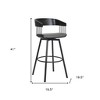 HomeRoots 31" Gray and Black Faux Leather with Metal Swivel Bar Height Bar Chair - 3 of 4