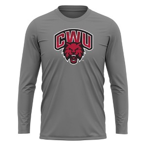 Central Washington University Adult Sport Long Sleeve Shirt Primary Logo, Athletic Heather - 1 of 4