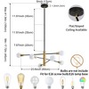 POWLIG 6-Light Vintage Black Gold Linear Sputnik Chandelier Light, Bulbs not Included - 4 of 4