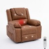 Adult Manual Recliner with Heating & Massage - 135° Front/Rear Adjustment, Side Storage Pockets & Remote Control, Ideal for Living Room & Bedroom - 4 of 4