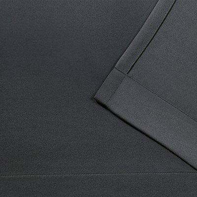 Charcoal Blackout Pinch Pleat Linen-Blend Curtain Panels