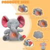 TITQWOP Elephant Breathing Stuffed Animal,Anxiety Relief Gray Sleeping Plush with Realistic Breathing Motion&Soothing Music Lights Portable Plushies - 3 of 4