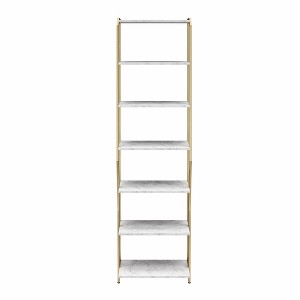 Gwyneth Closet - Shelves, White Faux Marble and Golden Bronze - 1 of 4
