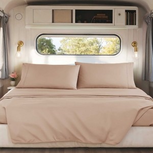 Nestl RV Queen Sheets, Super Soft 4PC Microfiber Sheet Set for Camper, Short Queen Sheets - 1 of 4