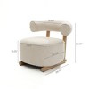 LuxenHome Upholstered Cream Modern U-Shape Back Accent Chair with Matching Ottoman Beige - image 3 of 4