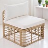 7-Piece Modular Wicker Sofa Set with Removable Cushions, Adjustable Feet, and Round Coffee Table for Outdoor Spaces - 3 of 4