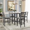NicBex Dining Room Table Set for 4 Square Dining Room Table with Wooden Tabletop, 4 Padded Chairs and 2-Tier Shelves for Dining Room - 3 of 4