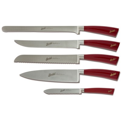 Berkel Elegance Red Stainless Steel 5 Piece Kitchen Knife Set