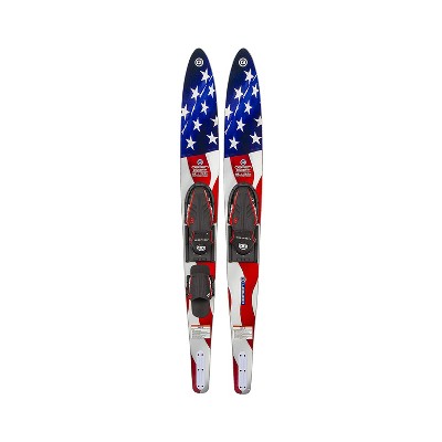 O'Brien Celebrity Combo Adult Waters Skis with Duel Tunnel Design, Nylon Fin, and Adjustable Straps for Watersports on Lake or Ocean, 68 Inches